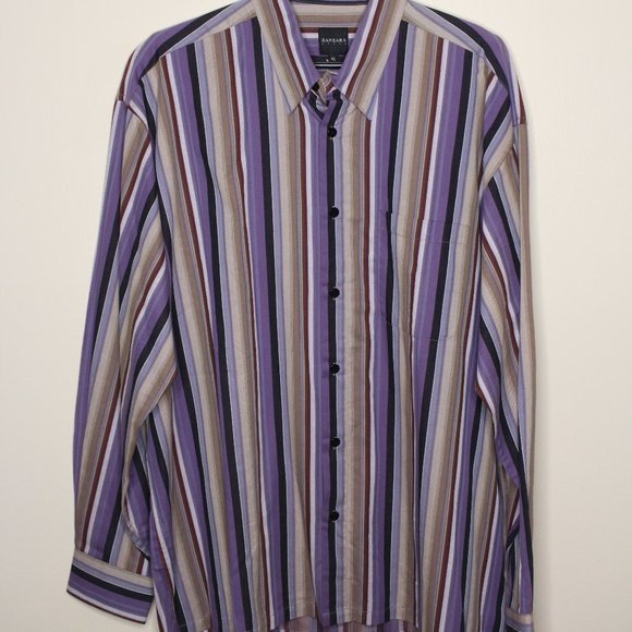 Men's Purple Striped Dress Shirt NWT - Picture 1 of 3